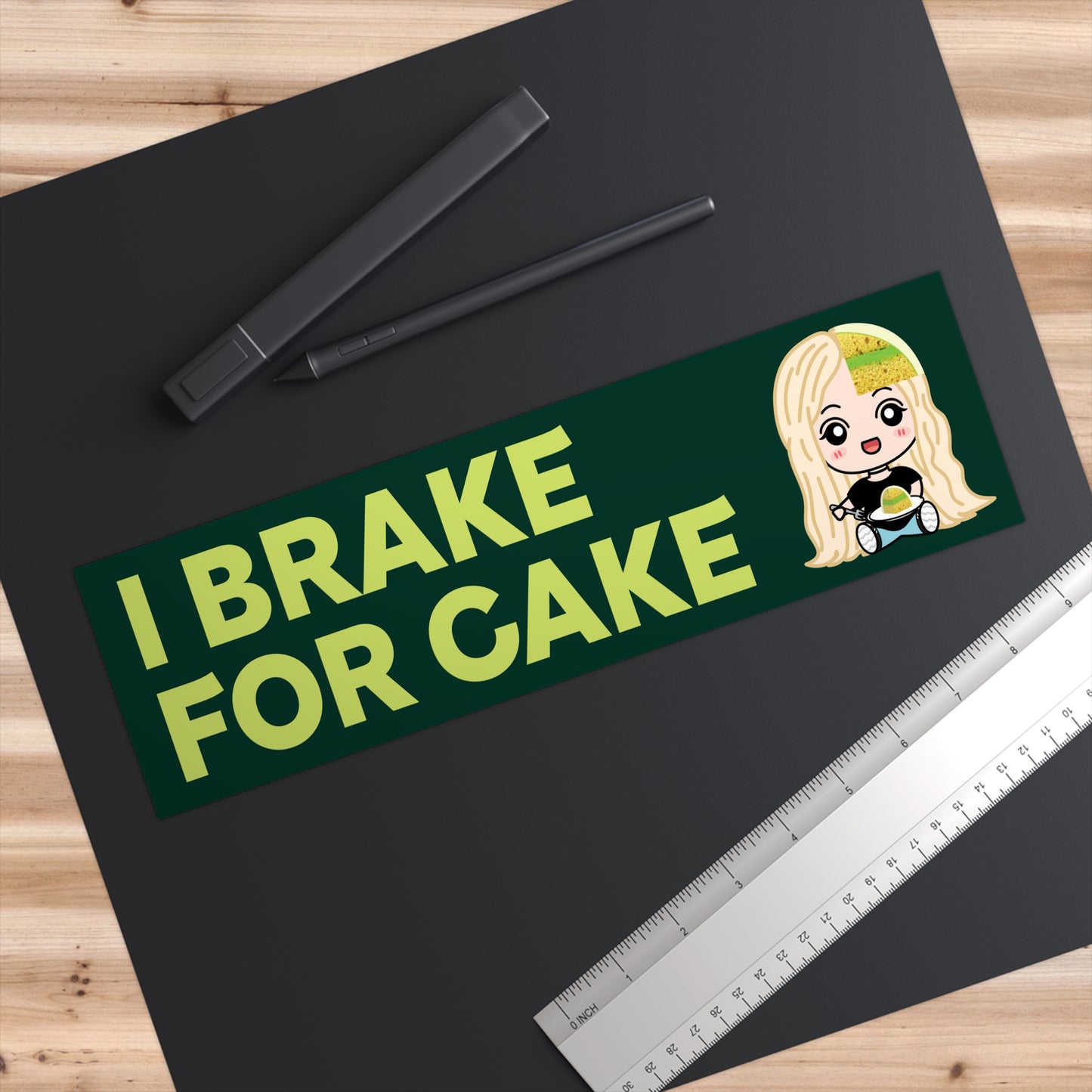 I BRAKE FOR CAKE Bumper Sticker